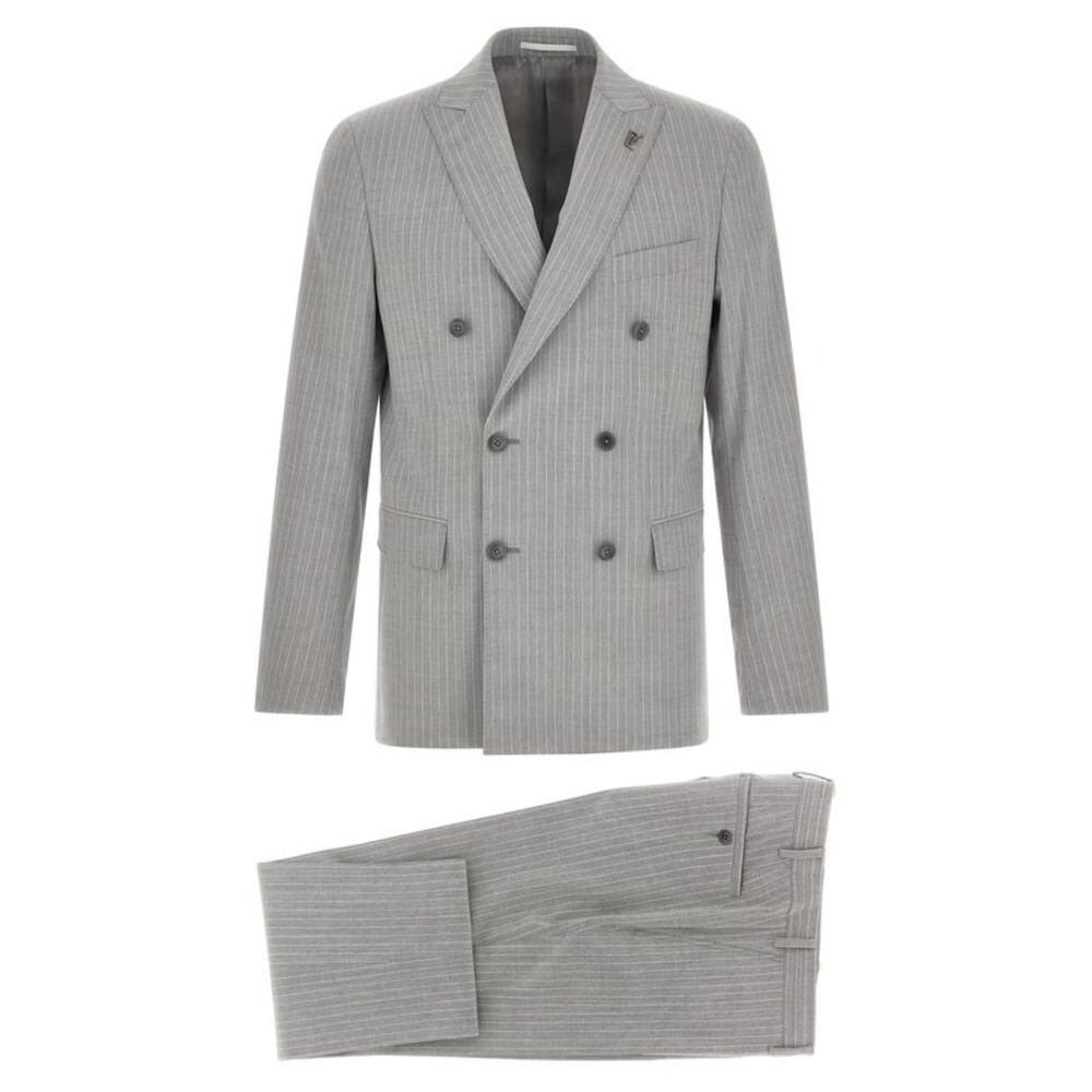 Pal Zileri Gray Polyester Two-Piece Men's Suit